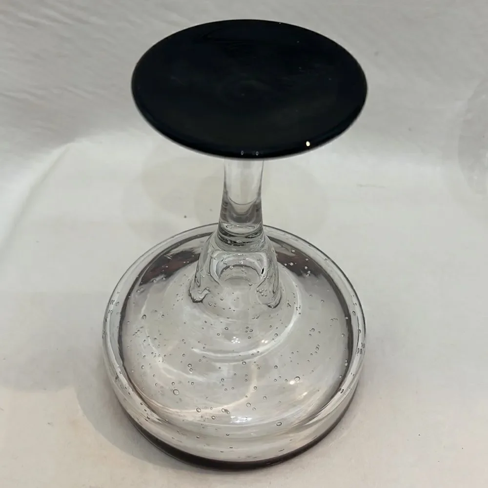 Margarita Glass 12 Ounce Hand Blown Bubble Mexican Heavy Bar Ware Set 3 Green
